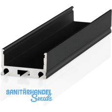 BILTON Aluminium Aufbauprofil XT02, schwarz eloxiert, auf Maß, ohne Abdeckung BILTON Aluminium Aufbauprofil XT02, schwarz eloxiert, auf Maß, ohne Abdeckung