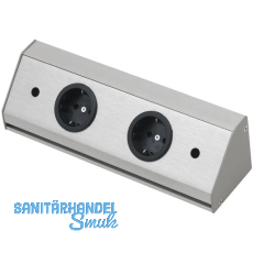 WIPO Steckdosenleiste Corner Compact, L 410 mm, Edelstahl Effekt