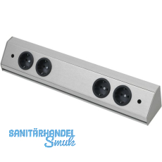 WIPO Steckdosenleiste Corner Compact, L 760 mm, Edelstahl Effekt