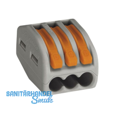 WAGO 222 3x4Qmm Verbindungsklemme grau mit Bet�tigungshebel