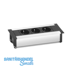 EVOline Frame-Dock Data Einbau Steckdosenleiste, 3xSchukosteckdose Alu