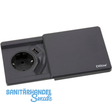 EVOline Square 80 Schuko mit USB-Charger schwarz EVOline Square 80 Schuko mit USB-Charger schwarz