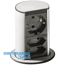 BACHMANN Steckdosenelement Elevator 1 x Schuko.- 2x Eurosteckdose, Edelstahl BACHMANN Steckdosenelement Elevator 1 x Schuko.- 2x Eurosteckdose, Edelstahl