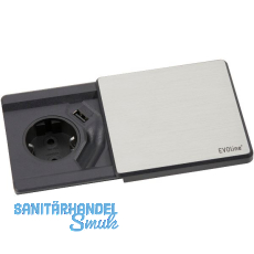 EVOline Square 80 Schuko mit USB-Charger Edelstahl EVOline Square 80 Schuko mit USB-Charger Edelstahl