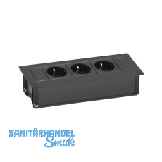 EVOline Frame-Dock Data Einbau Steckdosenleiste, 3xSchukosteckdose schwarz EVOline Frame-Dock Data Einbau Steckdosenleiste, 3xSchukosteckdose schwarz
