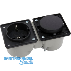 BERKER Integro Schalter schwarz matt + Steckdose schwarz ohne Rahmen BERKER Integro Schalter schwarz matt + Steckdose schwarz ohne Rahmen