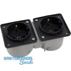 BERKER Integro Doppelsteckdose anthrazit ohne Rahmen BERKER Integro Doppelsteckdose anthrazit ohne Rahmen