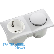 BERKER Integro Flow Schalter chrom matt + Steckdose polarweiß BERKER Integro Flow Schalter chrom matt + Steckdose polarweiß