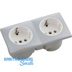 BERKER Integro Flow Doppelsteckdose chrom matt, Steckdose wei�