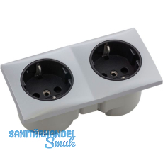 BERKER Integro Flow Doppelsteckdose chrom matt, Steckdose schwarz BERKER Integro Flow Doppelsteckdose chrom matt, Steckdose schwarz