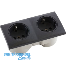 BERKER Integro Flow Doppelsteckdose anthrazit, Steckdose anthrazit
