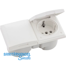 BERKER Integro Flow Doppelsteckdose, Deckel polarweiß glänzend, Steckdose weiß BERKER Integro Flow Doppelsteckdose, Deckel polarweiß glänzend, Steckdose weiß