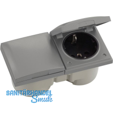 BERKER Integro Flow Doppelsteckdose, Deckel Edelstahl Effekt,Steckdose schwarz BERKER Integro Flow Doppelsteckdose, Deckel Edelstahl Effekt,Steckdose schwarz