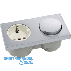 BERKER Integro Pure Schalter chrom matt + Steckdose polarweiß BERKER Integro Pure Schalter chrom matt + Steckdose polarweiß
