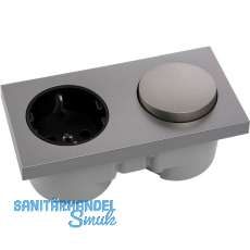 BERKER Integro Pure Schalter Edelstahl Effekt + Steckdose schwarz BERKER Integro Pure Schalter Edelstahl Effekt + Steckdose schwarz