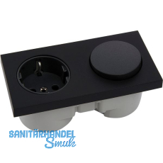 BERKER Integro Pure Schalter schwarz matt + Steckdose schwarz BERKER Integro Pure Schalter schwarz matt + Steckdose schwarz