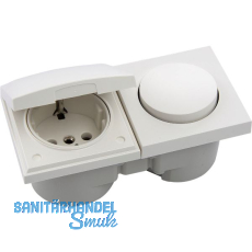 BERKER Integro Pure Schalter/Deckel polarweiß glänzend + Steckdose polarweiß BERKER Integro Pure Schalter/Deckel polarweiß glänzend + Steckdose polarweiß