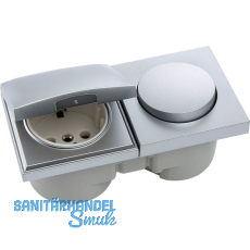 BERKER Integro Pure Schalter/Deckel chrom matt + Steckdose polarweiß BERKER Integro Pure Schalter/Deckel chrom matt + Steckdose polarweiß