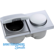 BERKER Integro Pure Schalter/Deckel chrom matt + Steckdose schwarz BERKER Integro Pure Schalter/Deckel chrom matt + Steckdose schwarz