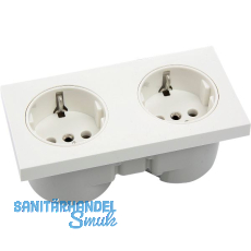 BERKER Integro Pure Doppelsteckdose polarwei� gl�nzend, Steckdose wei�