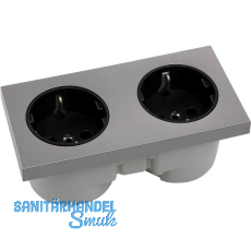BERKER Integro Pure Doppelsteckdose Edelstahl Effekt, Steckdose schwarz BERKER Integro Pure Doppelsteckdose Edelstahl Effekt, Steckdose schwarz