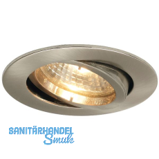 Deckeneinbauleuchte Rund H 230 V, max. 50 Watt, ø 88 mm, Edelstahl Effekt Deckeneinbauleuchte Rund H 230 V, max. 50 Watt, ø 88 mm, Edelstahl Effekt