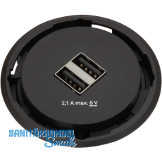 EVOline One 2fach USB Charger A+A schwarz DM 59 mm EVOline One 2fach USB Charger A+A schwarz DM 59 mm