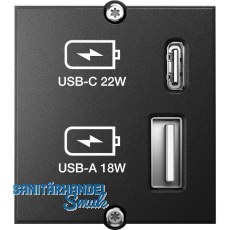 BACHMANN Keystone Modul USB Doppelcharger 1xUSB-A, 1xUSB-C max. 22W BACHMANN Keystone Modul USB Doppelcharger 1xUSB-A, 1xUSB-C max. 22W