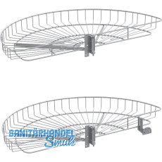 VS COR Wheel Eckschrank-Drehboden 2/4-Kreis Set Classic 850 mm Silber