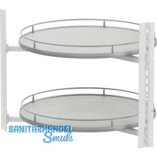 VS COR Wheel Pro Eckschrank-Drehboden Premea 4/4-Kreis KB 800 mm Hellgrau/Silber