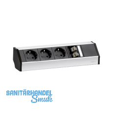 EVOline V-Dock Steckdosenelement 3 x Schuko, 2 x RJ45, Aluminium EVOline V-Dock Steckdosenelement 3 x Schuko, 2 x RJ45, Aluminium