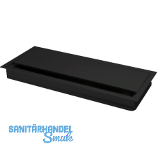 Kabeldurchgang eckig mit Staubschutzb�rste, 280x120x25mm, Alu schwarz RAL 9005