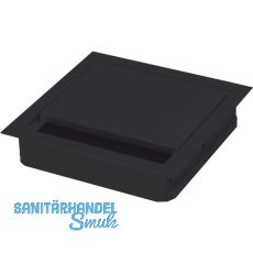 Kabeldurchgang eckig mit Staubschutzb�rste, 70x70x25mm, Alu schwarz RAL 9005