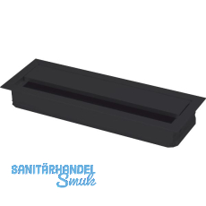 Kabeldurchgang eckig mit Staubschutzb�rste, 120x70x25mm, Alu schwarz RAL 9005