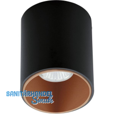 EGLO Deckenleuchte Polasso rund GU10, schwarz/kupfer