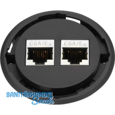 EVOline One Datensteckdose 2 x RJ45 CAT6 schwarz