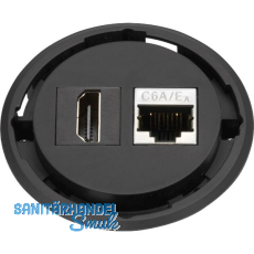 EVOline One Datensteckdose 1 x HDMI 2.0, 1 x RJ45 CAT6 schwarz