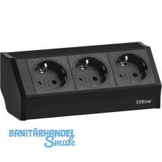 EVOline V-Dock Steckdosenelement 3 x Schuko schwarz EVOline V-Dock Steckdosenelement 3 x Schuko schwarz