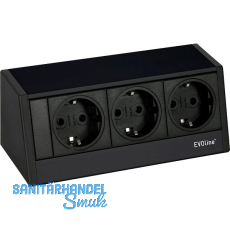 EVOline R-Dock Steckdosenelement 3 x Schuko schwarz EVOline R-Dock Steckdosenelement 3 x Schuko schwarz