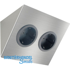 CARESSI Steckdosenelement 2ST14 2 Schukosteckdosen Edelstahl