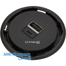 EVOline One 2fach USB Charger A+C, schwarz DM 59 mm EVOline One 2fach USB Charger A+C, schwarz DM 59 mm