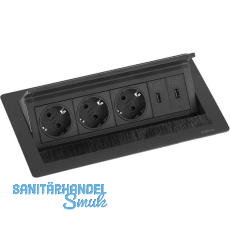 EVOline Flip Top Push DATA M 3xSchuko + 2x USB-Charger + schwarz EVOline Flip Top Push DATA M 3xSchuko + 2x USB-Charger + schwarz