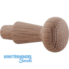 Mantelhaken Horus zum Einbohren � 10 x 12 mm, Tiefe 35 mm, Eiche roh