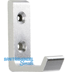 Mantelhaken Algethi Breite 15 mm, H�he 48 mm, Aluminium silber eloxiert