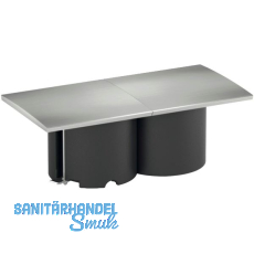 BACHMANN Steckdosenelement DUE 2xSchuko schwarz Abdeckung Edelstahl Effekt