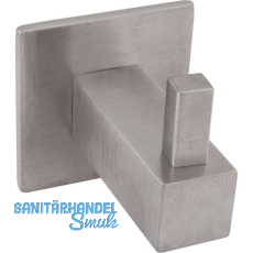 Mantelhaken Tikal mit Platte 35 x 35 mm, T 41 mm, Edelstahl geb�rstet