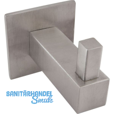 Mantelhaken Tikal mit Platte 40 x 40 mm, T 55 mm, Edelstahl geb�rstet