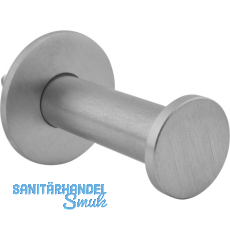 Mantelhaken Kuka mit Platte � 35 mm, Tiefe 50 mm, Edelstahl geb�rstet