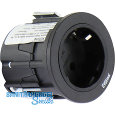 EVOline One Steckdose mit Abdeckring schwarz EVOline One Steckdose mit Abdeckring schwarz