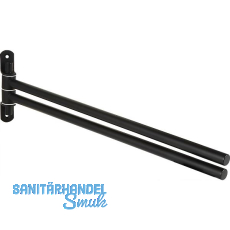 Handtuchhalter Bulon zweiarmig schwenkbar, Stahl schwarz matt